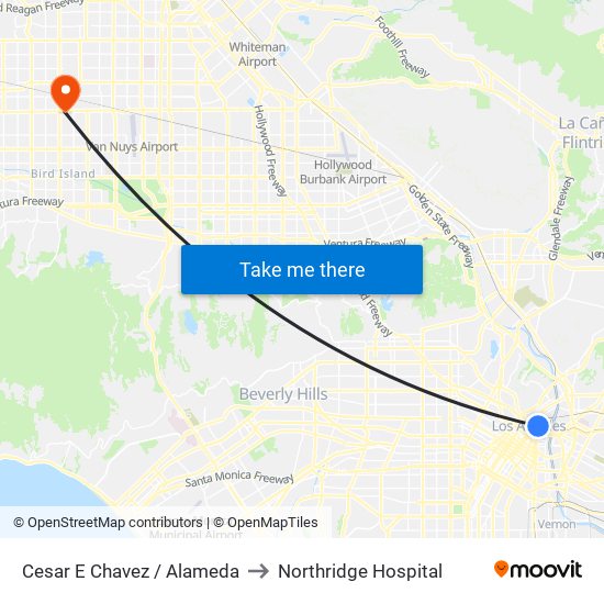 Cesar E Chavez / Alameda to Northridge Hospital map