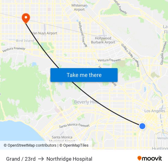 Grand / 23rd to Northridge Hospital map