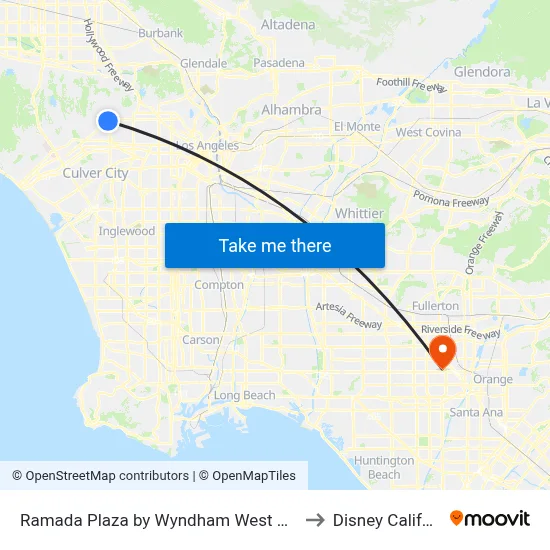 Ramada Plaza by Wyndham West Hollywood Hotel Suites Los Angeles to Disney California Adventure map