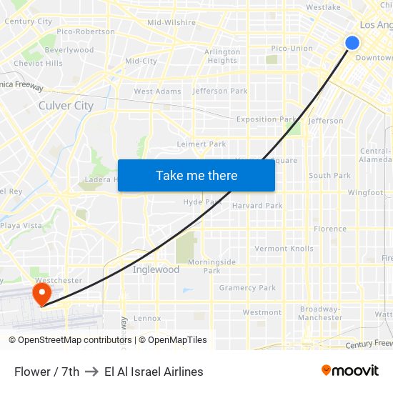 Flower / 7th to El Al Israel Airlines map