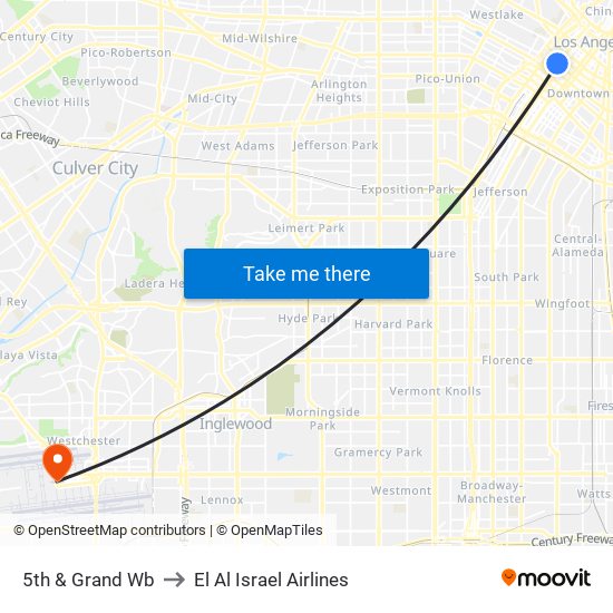 5th & Grand  Wb to El Al Israel Airlines map