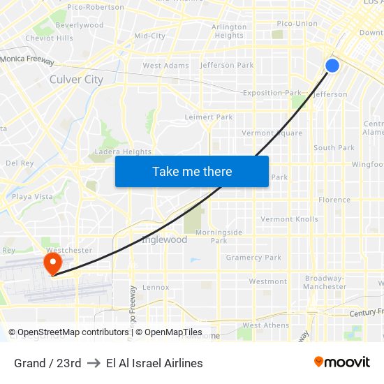 Grand / 23rd to El Al Israel Airlines map
