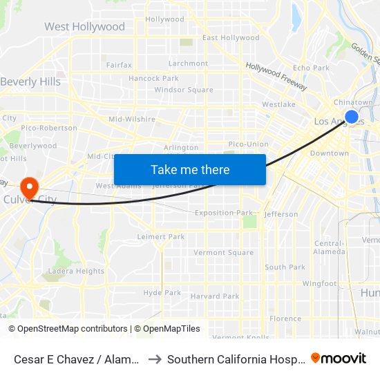 Cesar E Chavez / Alameda to Southern California Hospital map