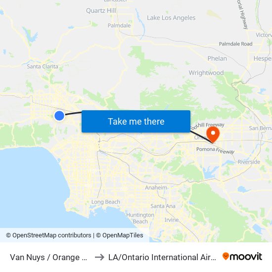 Van Nuys / Orange Line to LA / Ontario International Airport map