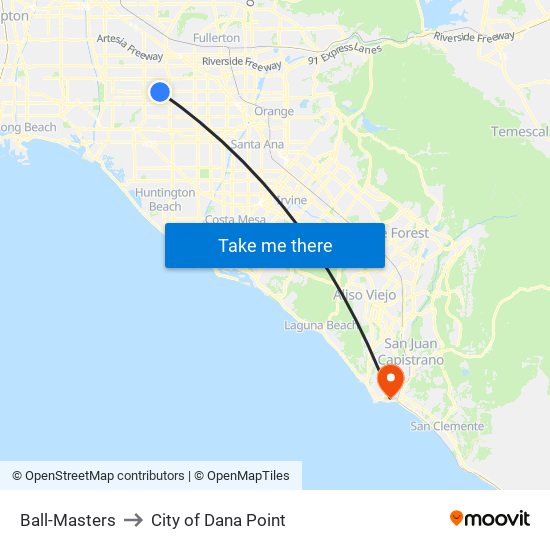 Ball-Masters to City of Dana Point map