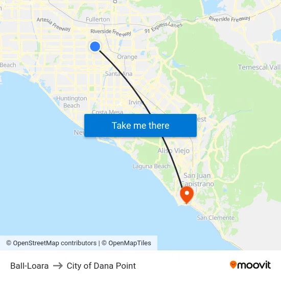 Ball-Loara to City of Dana Point map