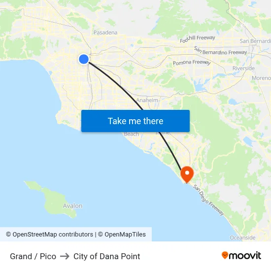 Grand / Pico to City of Dana Point map