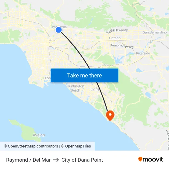 Raymond / Del Mar to City of Dana Point map