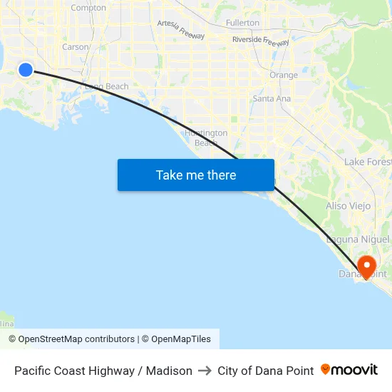 Pacific Coast Highway / Madison to City of Dana Point map