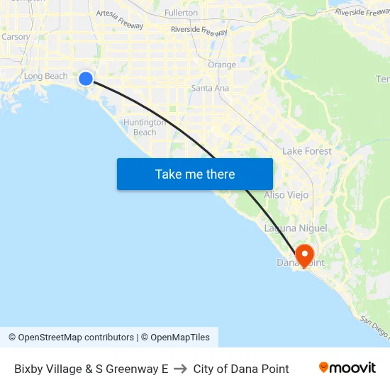 Bixby Village & S Greenway E to City of Dana Point map
