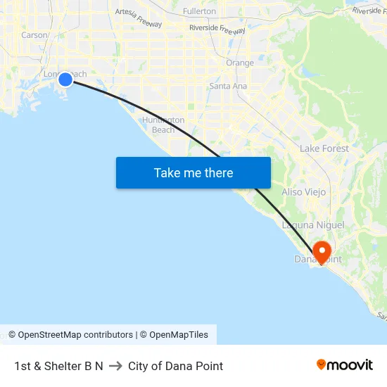 1st & Shelter B N to City of Dana Point map