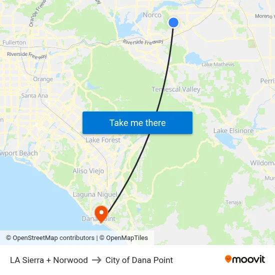 LA Sierra + Norwood to City of Dana Point map
