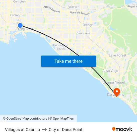 Villages at Cabrillo to City of Dana Point map