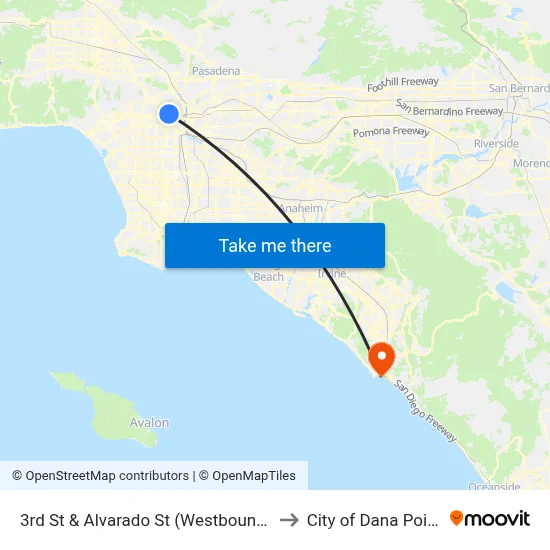 3rd St & Alvarado St (Westbound) to City of Dana Point map