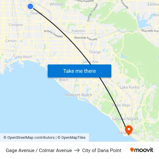 Gage Avenue / Colmar Avenue to City of Dana Point map