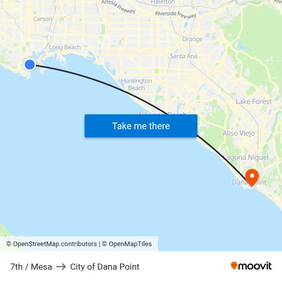 7th / Mesa to City of Dana Point map
