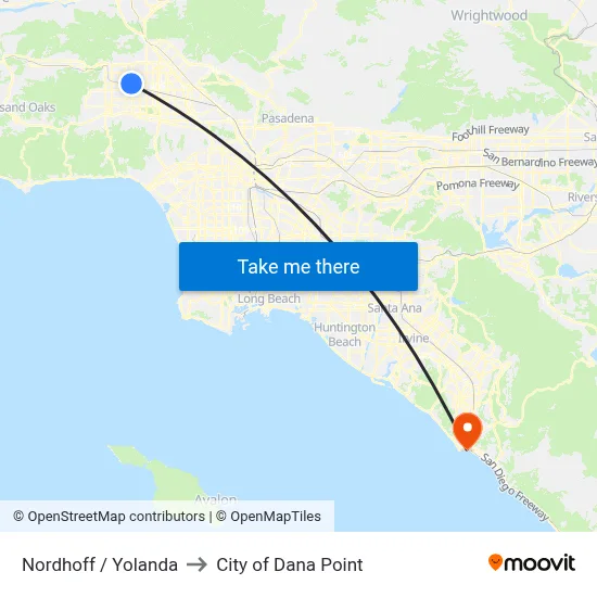 Nordhoff / Yolanda to City of Dana Point map
