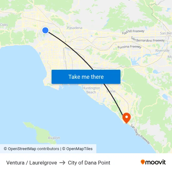 Ventura / Laurelgrove to City of Dana Point map