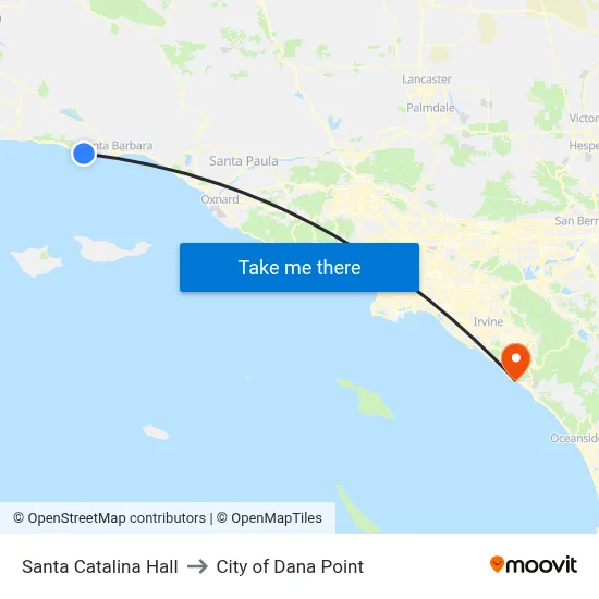 Santa Catalina Hall to City of Dana Point map