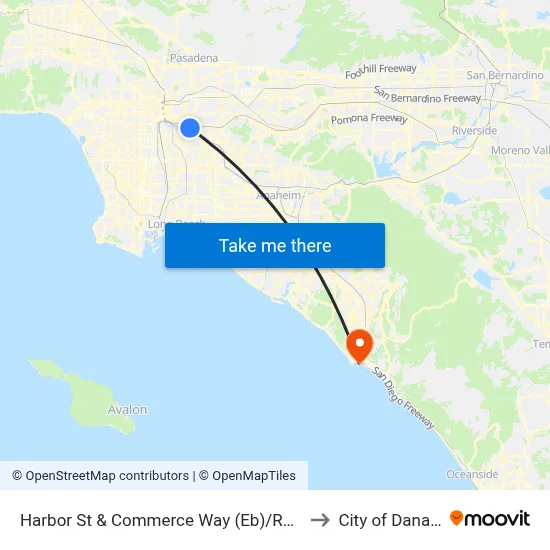 Harbor St & Commerce Way (Eb)/Rosewood Park to City of Dana Point map