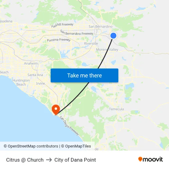 Citrus @ Church to City of Dana Point map