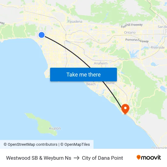 Westwood SB & Weyburn Ns to City of Dana Point map