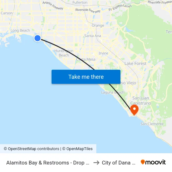 Alamitos Bay & Restrooms - Drop Off Only to City of Dana Point map