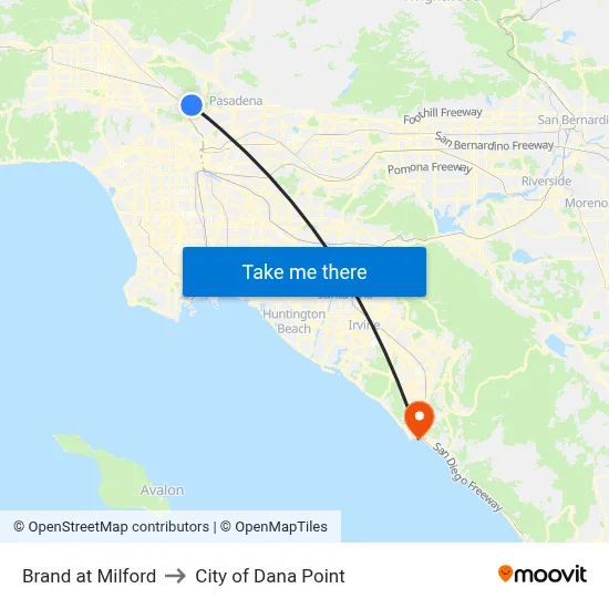 Brand at Milford to City of Dana Point map