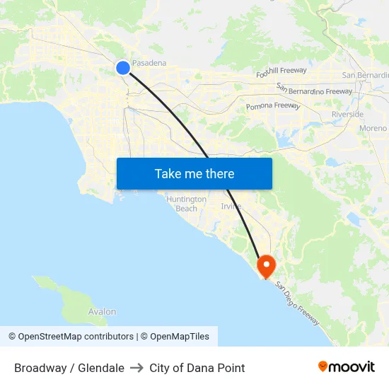 Broadway / Glendale to City of Dana Point map