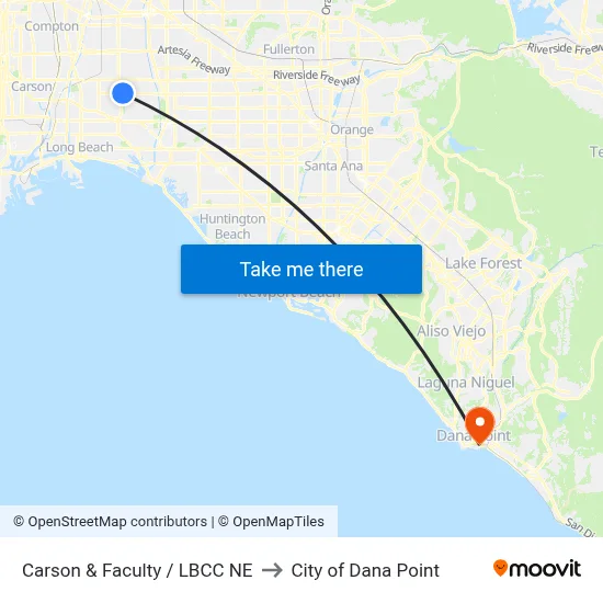 Carson & Faculty / LBCC NE to City of Dana Point map