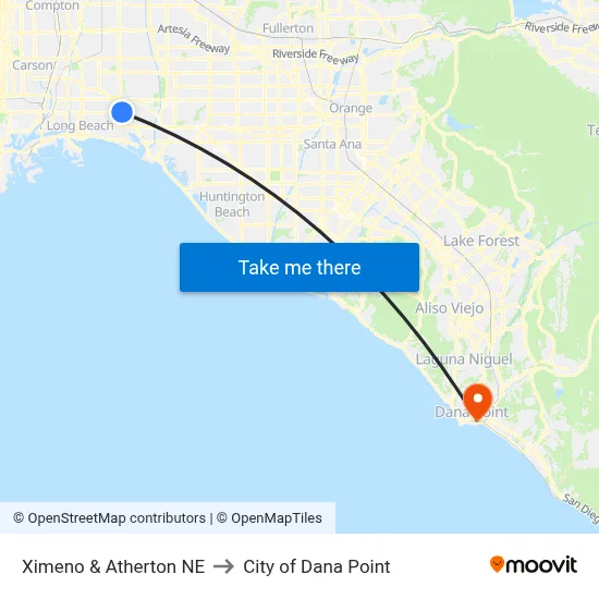 Ximeno & Atherton NE to City of Dana Point map