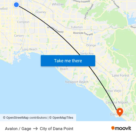Avalon / Gage to City of Dana Point map