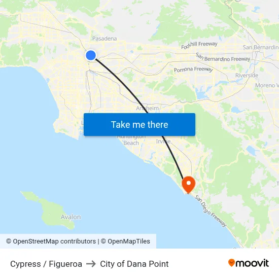 Cypress / Figueroa to City of Dana Point map