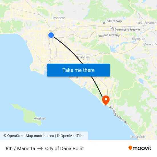 8th / Marietta to City of Dana Point map