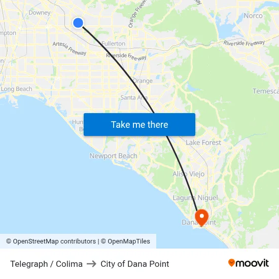 Telegraph / Colima to City of Dana Point map