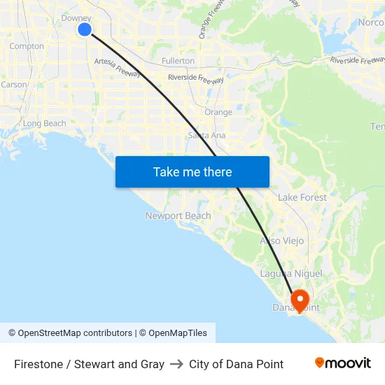 Firestone / Stewart and Gray to City of Dana Point map