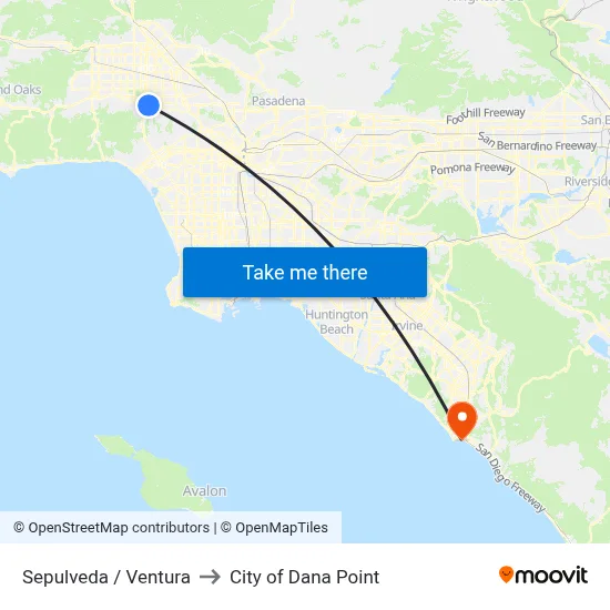 Sepulveda / Ventura to City of Dana Point map