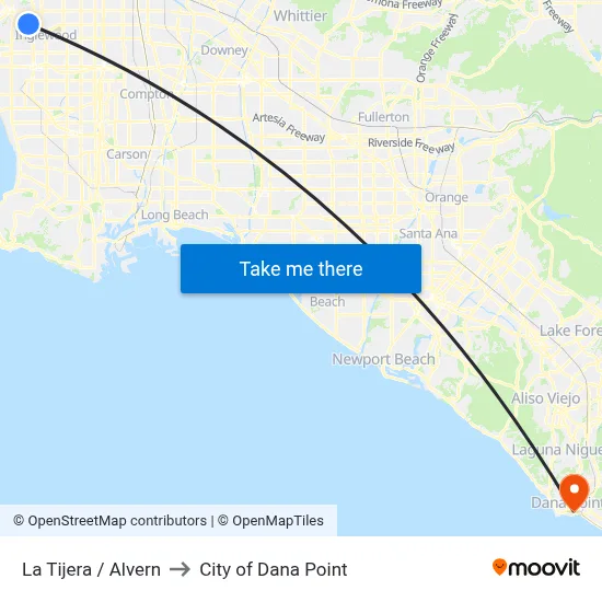 La Tijera / Alvern to City of Dana Point map