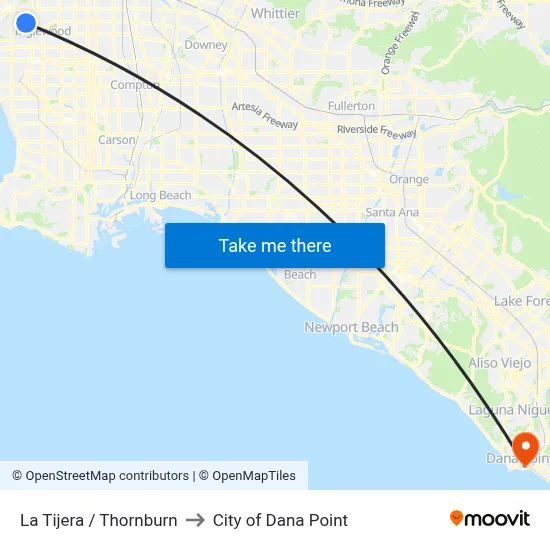 La Tijera / Thornburn to City of Dana Point map
