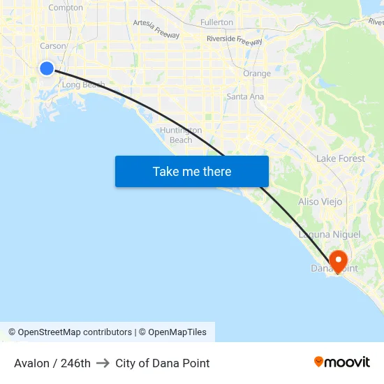 Avalon / 246th to City of Dana Point map
