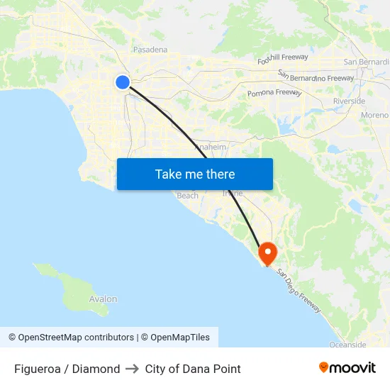 Figueroa / Diamond to City of Dana Point map