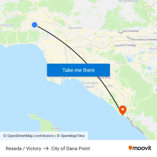 Reseda / Victory to City of Dana Point map