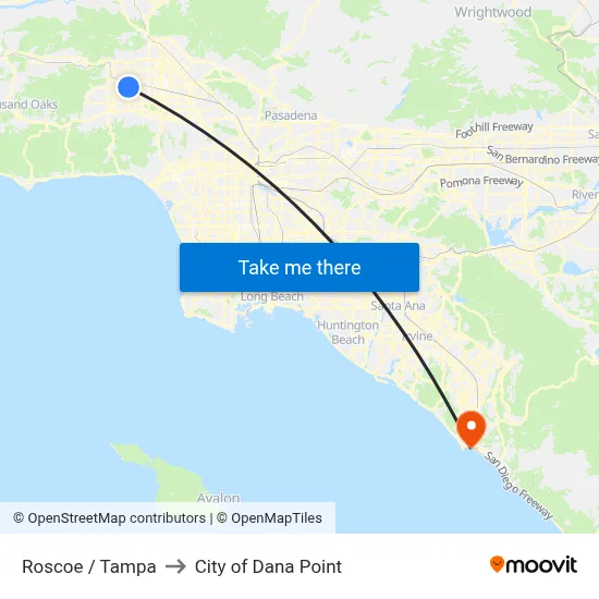 Roscoe / Tampa to City of Dana Point map
