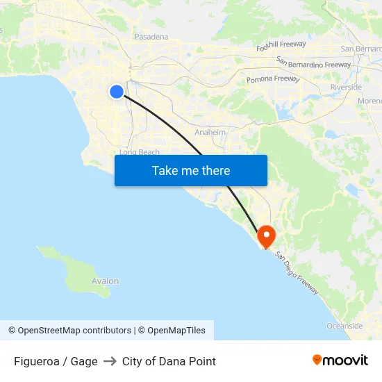 Figueroa / Gage to City of Dana Point map