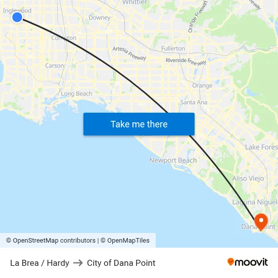La Brea / Hardy to City of Dana Point map