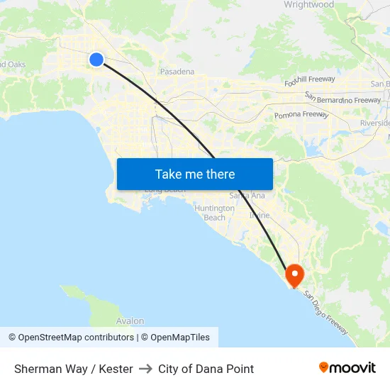 Sherman Way / Kester to City of Dana Point map