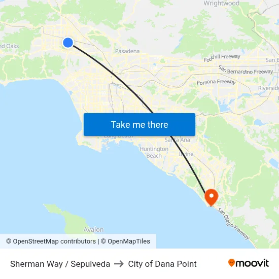 Sherman Way / Sepulveda to City of Dana Point map