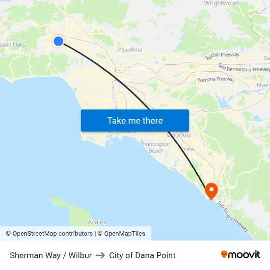 Sherman Way / Wilbur to City of Dana Point map