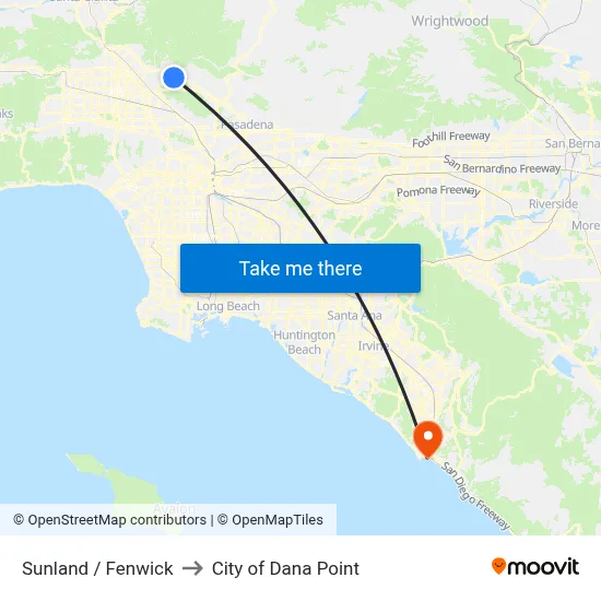 Sunland / Fenwick to City of Dana Point map