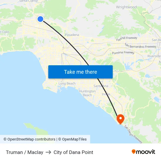 Truman / Maclay to City of Dana Point map